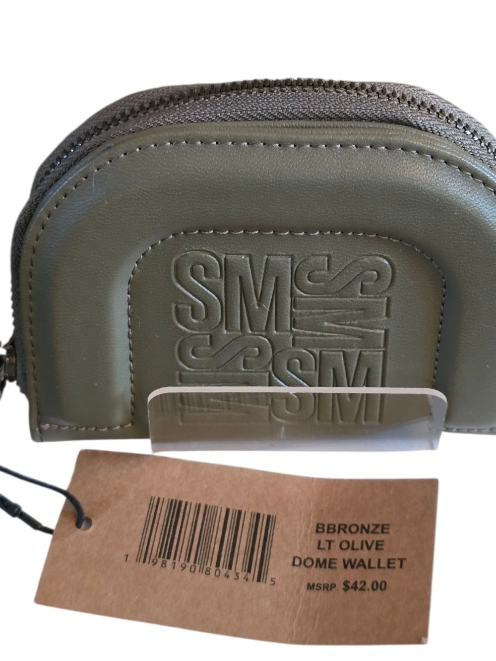 Steve Madden Olive Green Zip Coin Wallet Card Holder Dome Pouch NWT